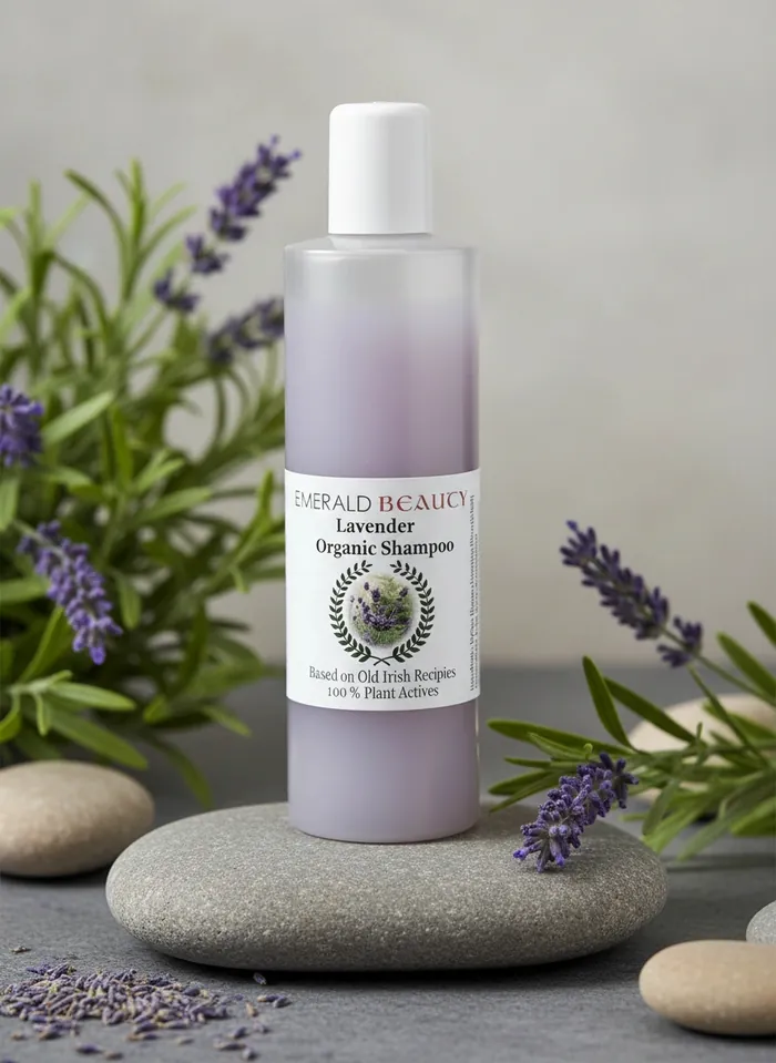 Emerald Beauty natural hair care products - organic shampoo and conditioner with 100% plant actives based on old Irish recipes
